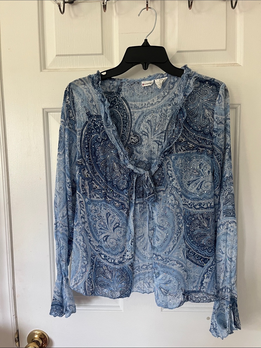 no boundaries chiffon tie front blouse